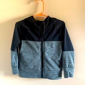 Boys 2T Black and Gray Sleek Collared Hoodie